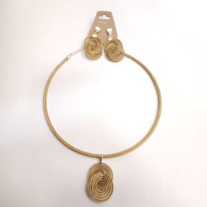 Conjunto Colar + Brinco de Capim Dourado