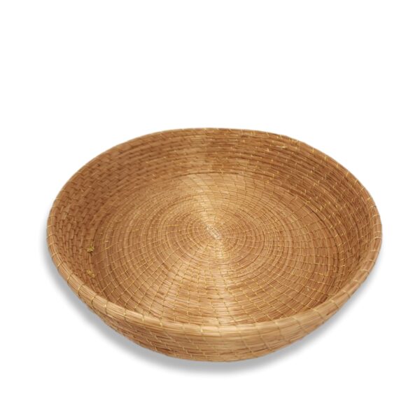 Fruteira de Capim Dourado Linha Dourada 23 x 5cm