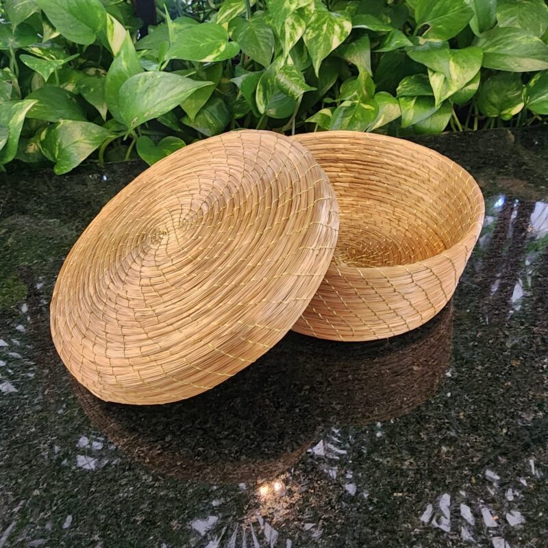 Caixa de Capim Dourado Lisa Linha Dourada 18x6