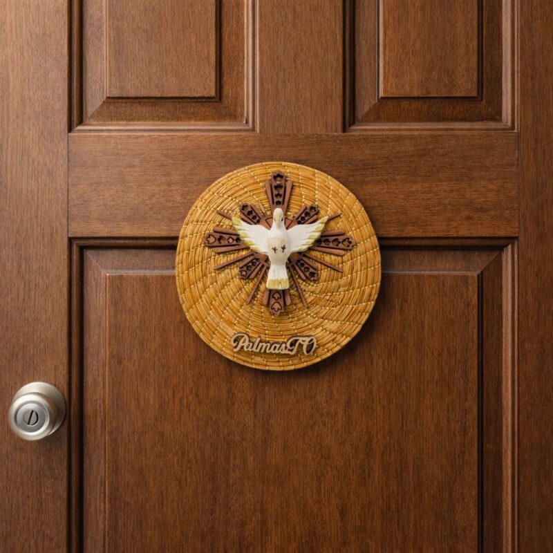 Divino de parede Resina + Esplendor com mandala capim Dourado