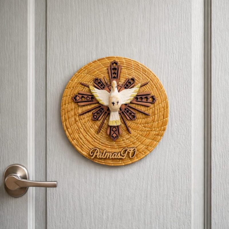 Divino de parede Resina + Esplendor com mandala capim Dourado