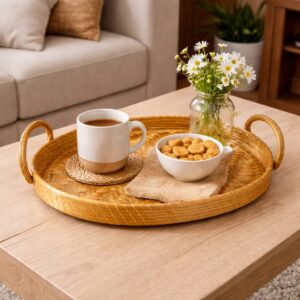 Bandeja Capim Dourado tapeti oval c/alça Grande