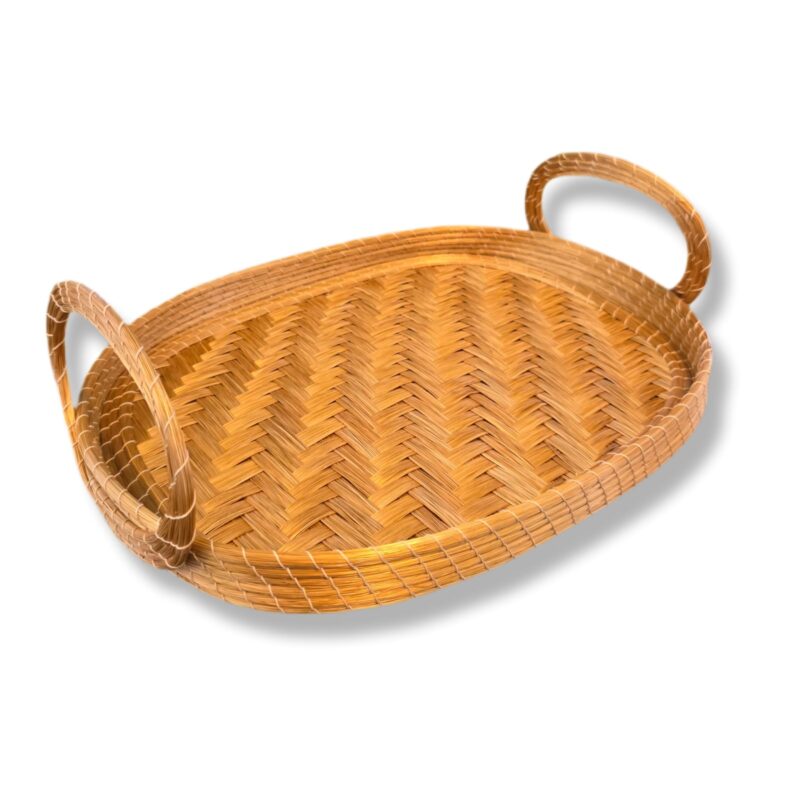 Bandeja Capim Dourado tapeti oval c/alça Grande