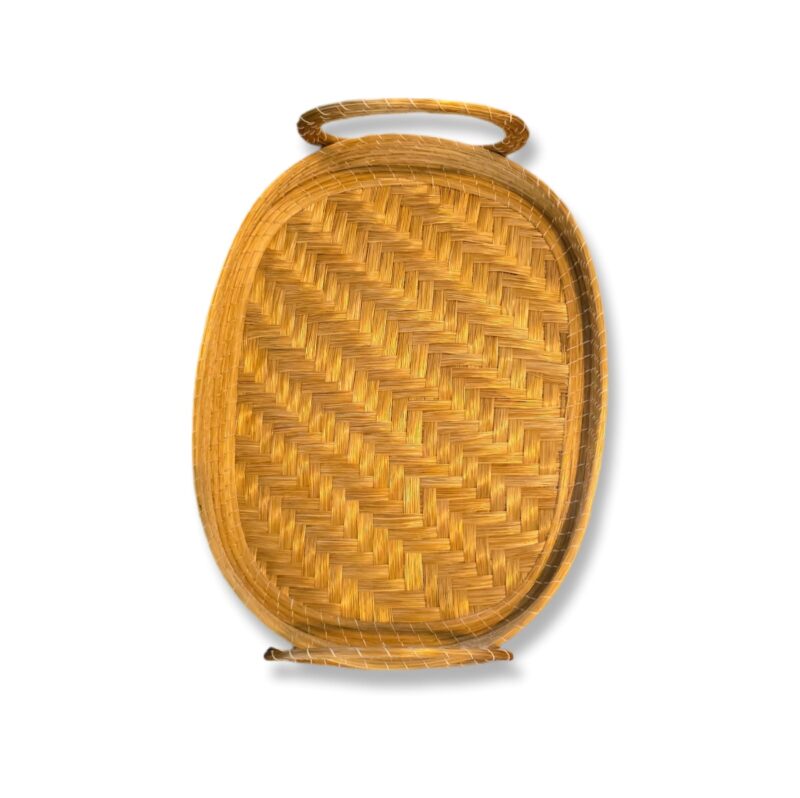 Bandeja Capim Dourado tapeti oval c/alça Grande