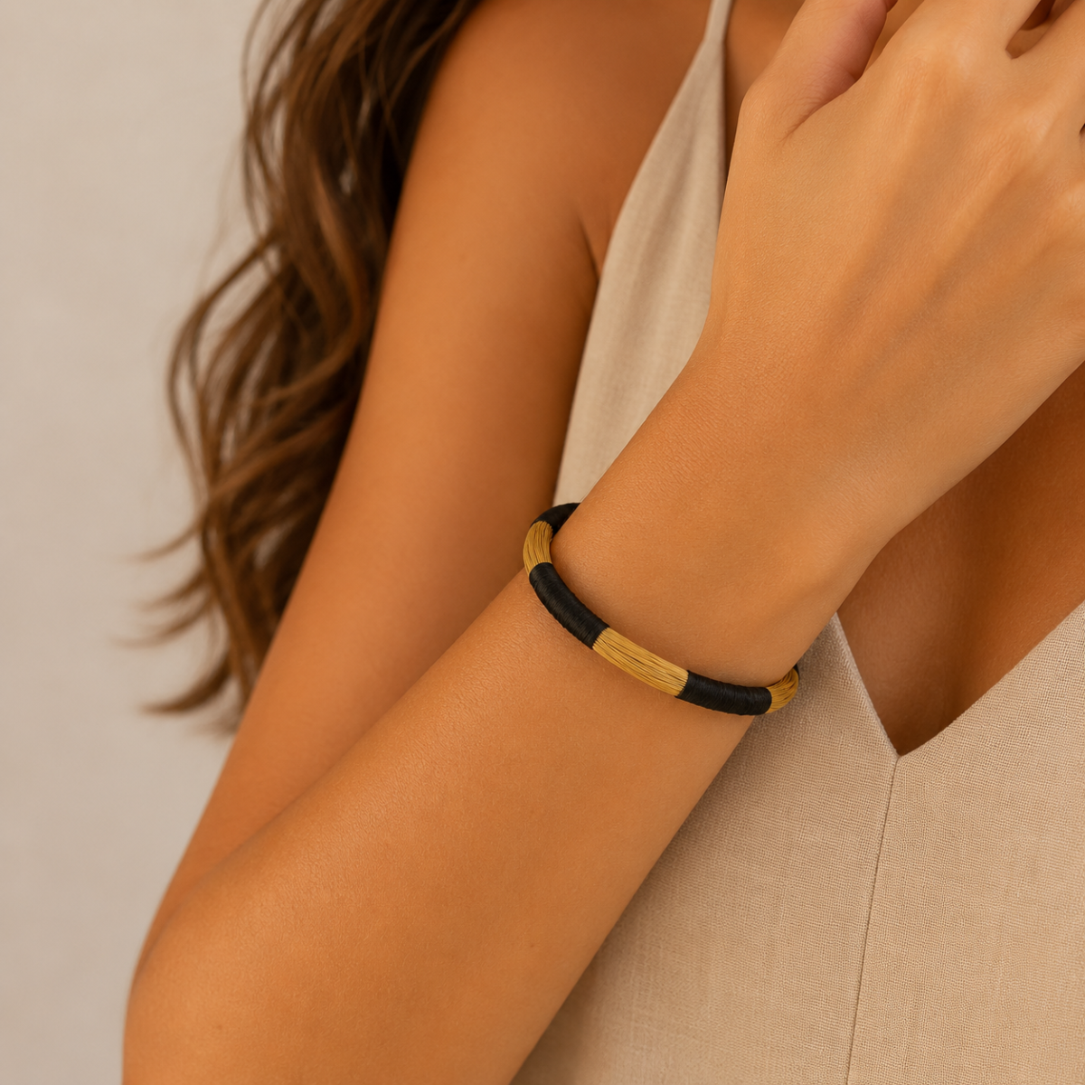 Pulseira de Capim Dourado Colorida