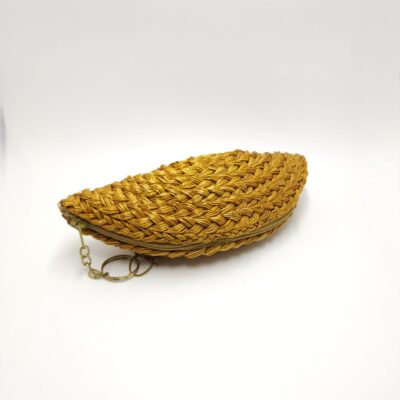 Mini Carteira Meia Lua Pequena de Capim Dourado