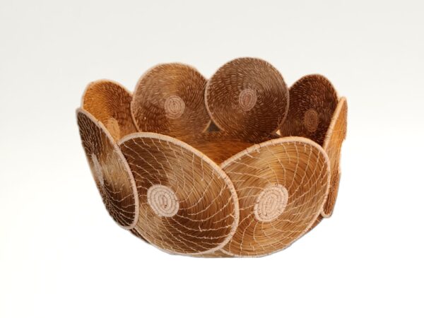 #CESTA C.DOURADO C/ DETALHE BURITI M 28X14