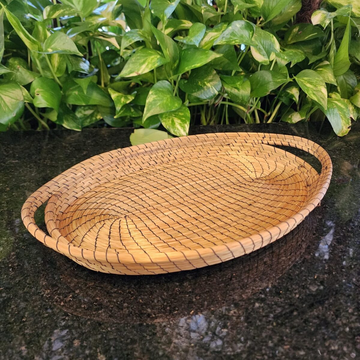 BANDEJA CAPIM DOURADO LINHA PRETA 33X20X3M