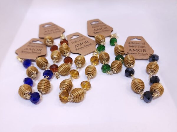 Pulseira de Capim Dourado com Cristal