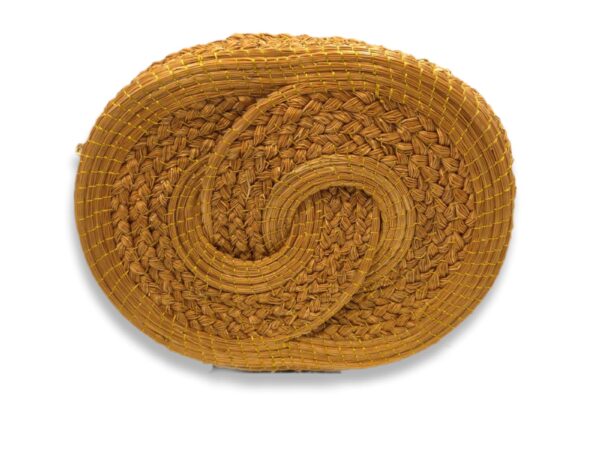 Bolsa de Capim Dourado oval Infinito Trançado com Alça