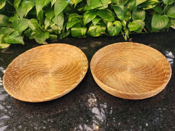 Bandeja de Capim Dourado Redonda 18 x 3cm
