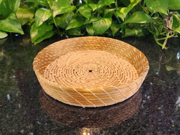 Bandeja de Capim Dourado com Fibra de Buriti 22cm
