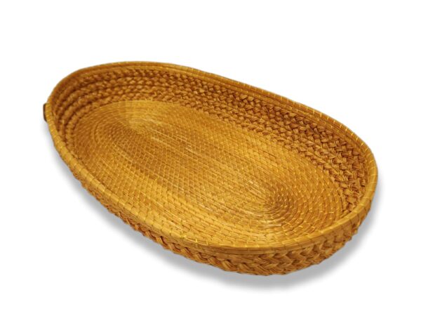 Cesta Capim  Dourado Linha Dourada Fechada 40 x 25cm