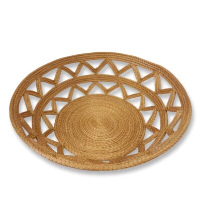 Cesta Capim  Dourado Linha Dourada Aberta 34 x 13cm
