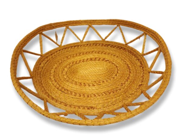Cesta Capim  Dourado Linha Dourada Aberta 41 x 39cm