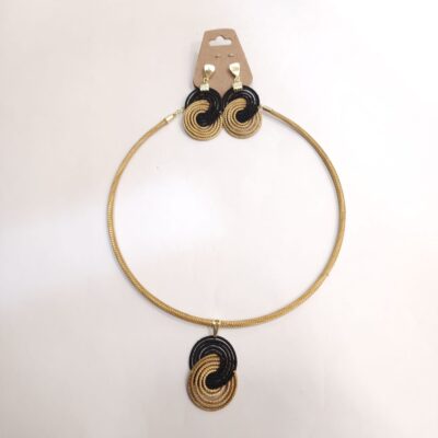 Conjunto Colar + Brinco de Capim Dourado