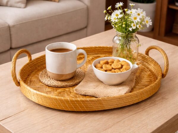 Bandeja Capim Dourado tapeti oval c/alça Grande