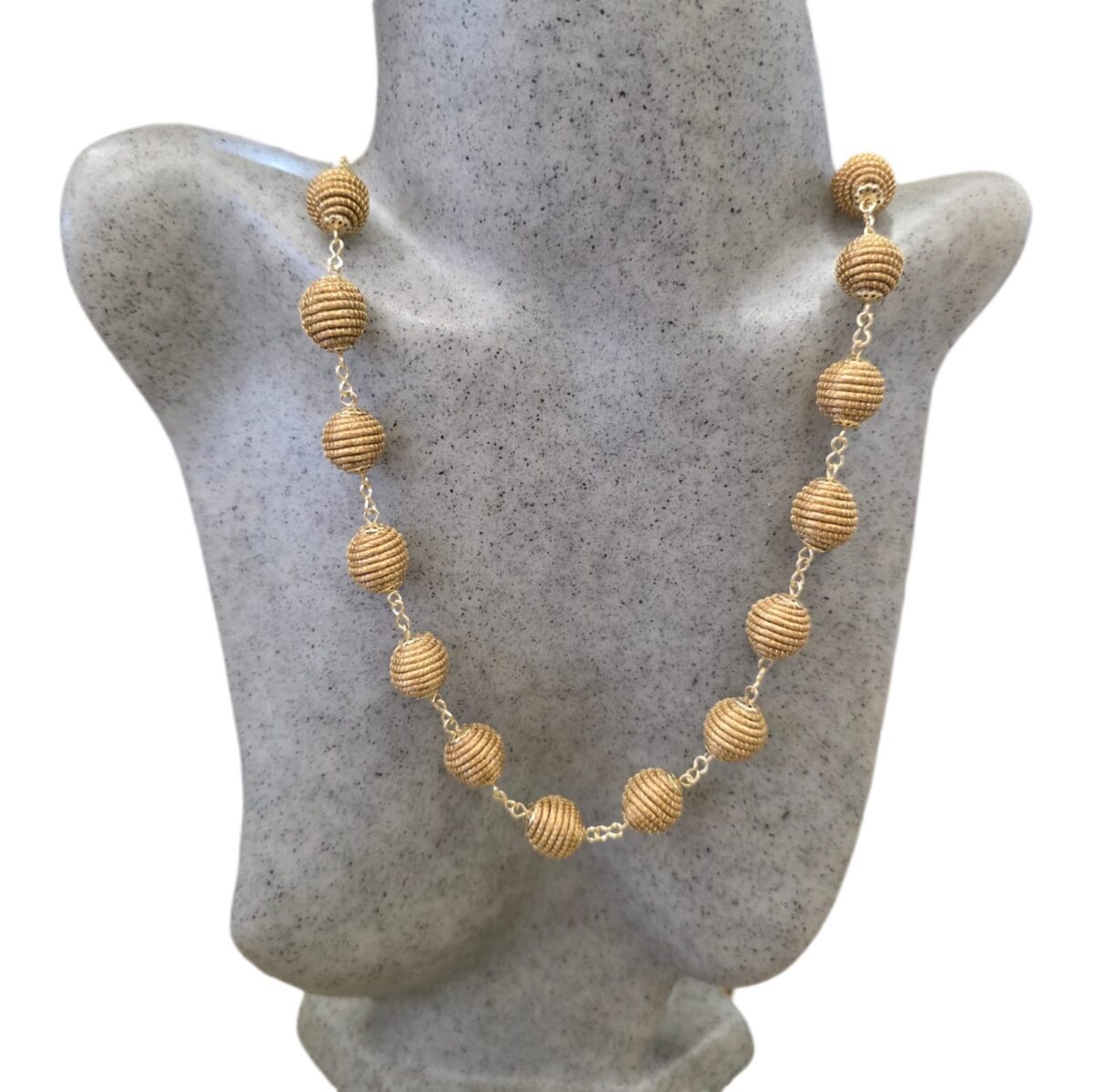 Conjunto Colar + Brinco de Capim Dourado