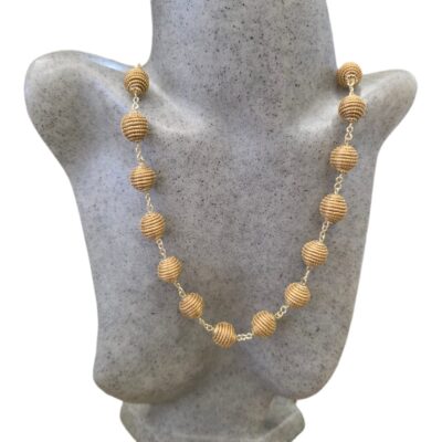 Conjunto Colar + Brinco de Capim Dourado