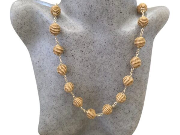 Conjunto Colar + Brinco de Capim Dourado