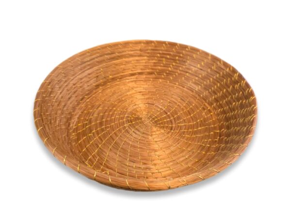 Bandeja de Capim Dourado Linha Dourada 20 x 20 x 6